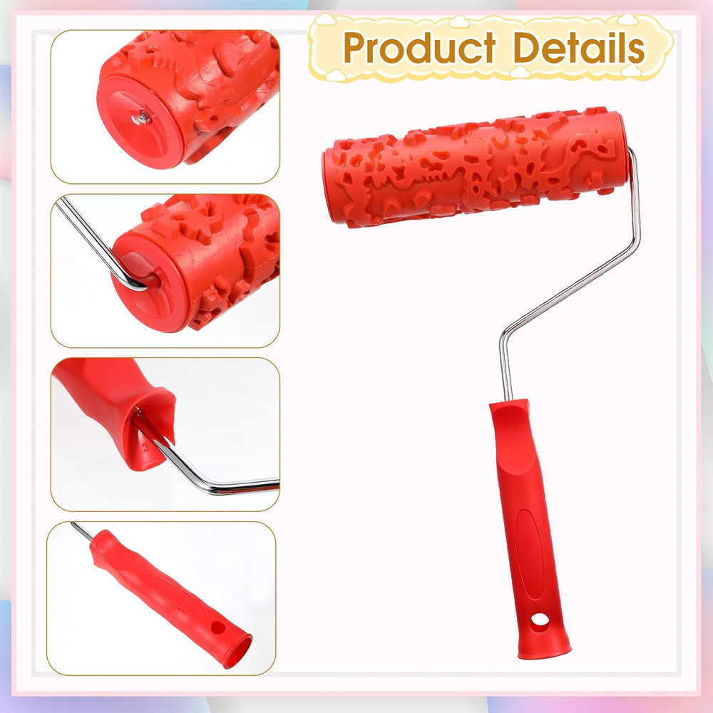 2 Pcs Texture Roller 7'' Drywall Texture Roller Decoration Textured Paint Roller
