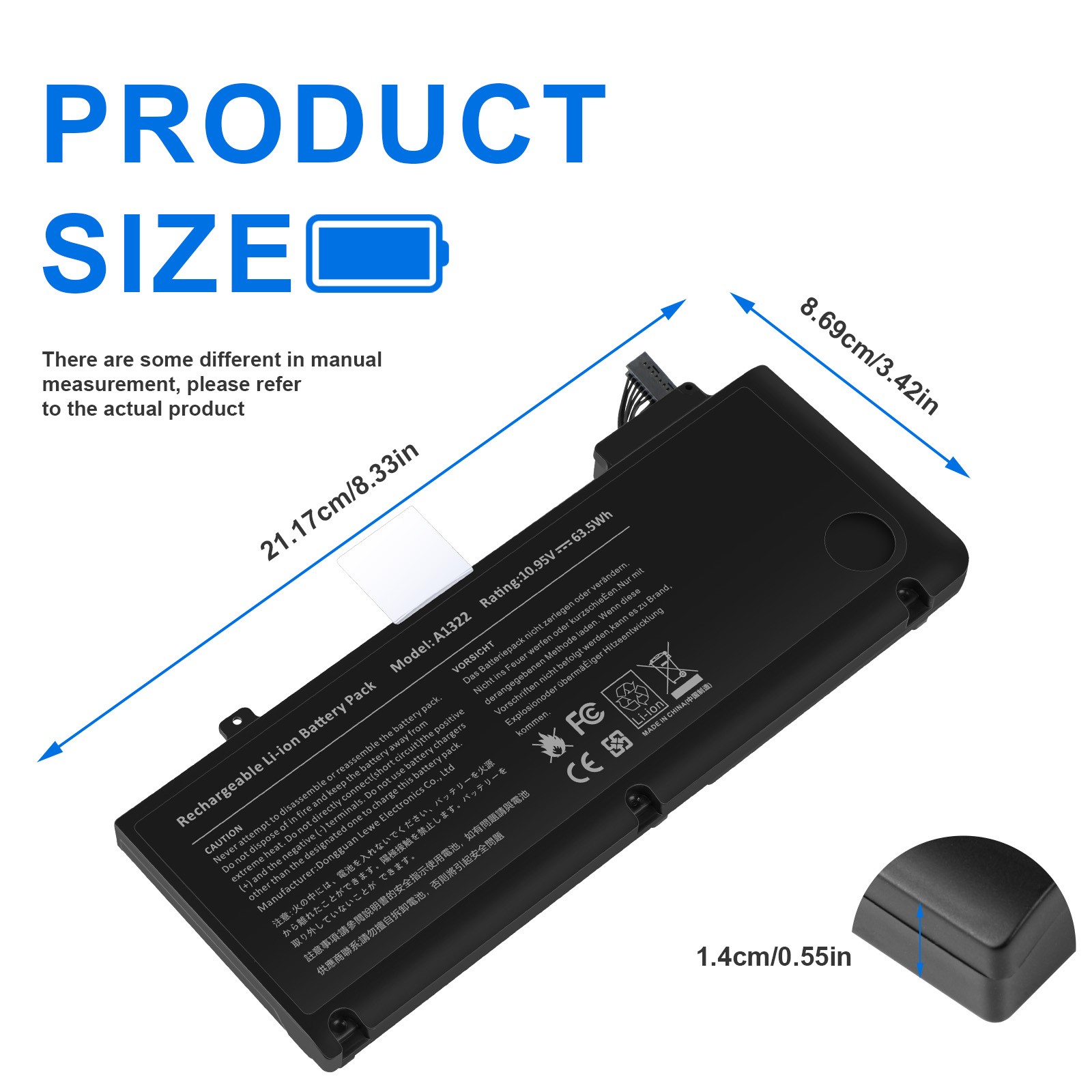 ✅A1278 A1322 Battery For MacBook Pro 13''Mid 2009 2010 Early/Late 2011 Mid 2012