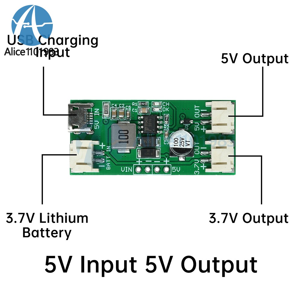 TP5400 1A Li-ion Battery Charging Module 5V Boost Control Module for Power Bank