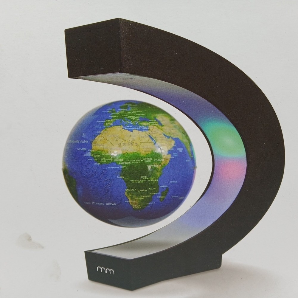 Magnetic Levitation Floating World Map Globe with C Shape Base, Floating Globe