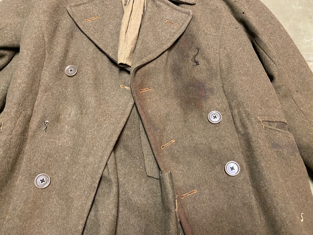 ORIGINAL WWII BRITISH MADE M1938 "CUT DOWN" OVERCOAT COAT-LARGE/XLARGE 46R