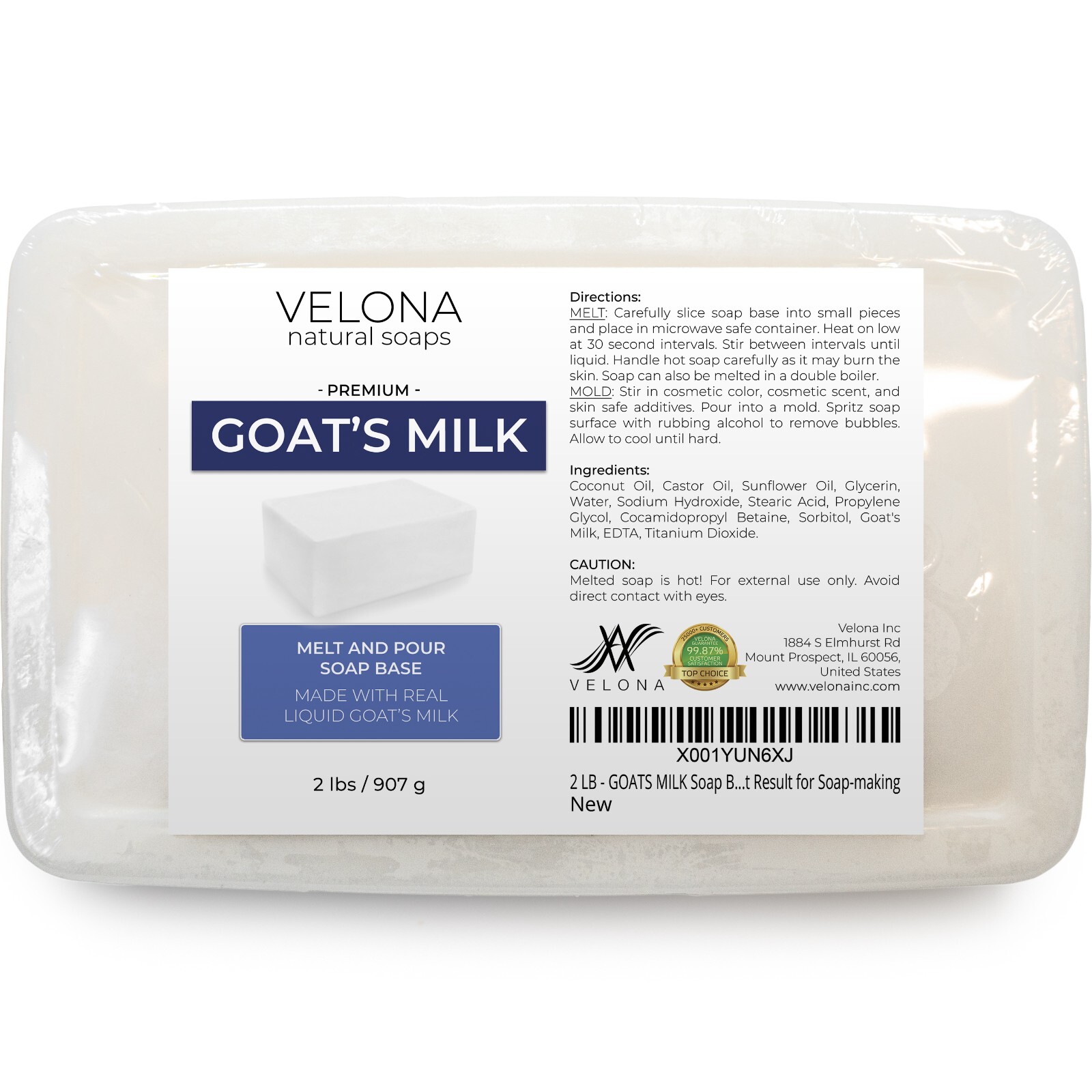 2,5,10,25 LB - GOATS MILK Soap Base by Velona | SLS/SLES free | Melt and Pour