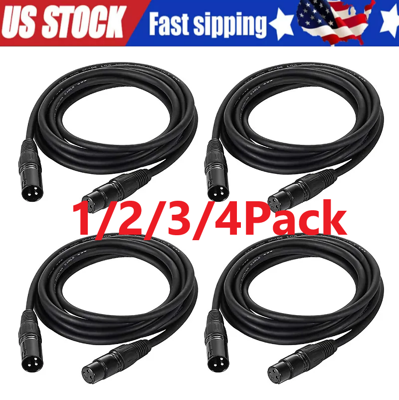 Premium XLR Male to Female All Sizes Microphone Cable Balanced 3 Pin Pro Grade