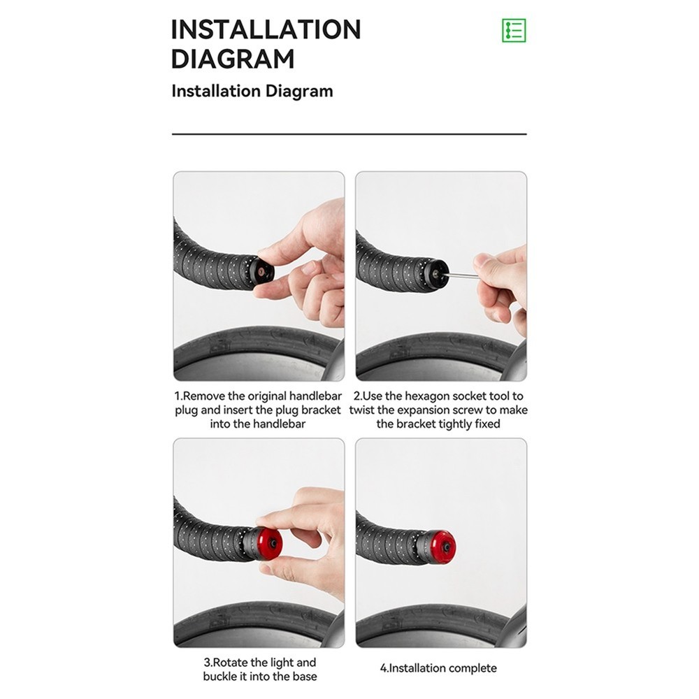 Rechargeable LED Handlebar Light IPX6 Multi-Directional Alert5004