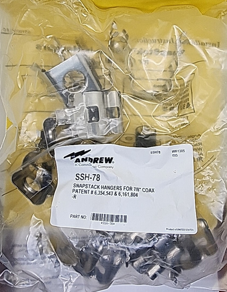 ANDREW COMSCOPE SSH-78 SNAPSTACK HANGERS FOR 7/8" COAXIAL CABLE [2WS 3]