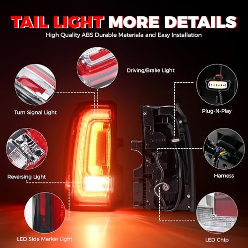 LED Tail Light Assembly Compatible With 2015 2016 2017 2018 Left Driver Side