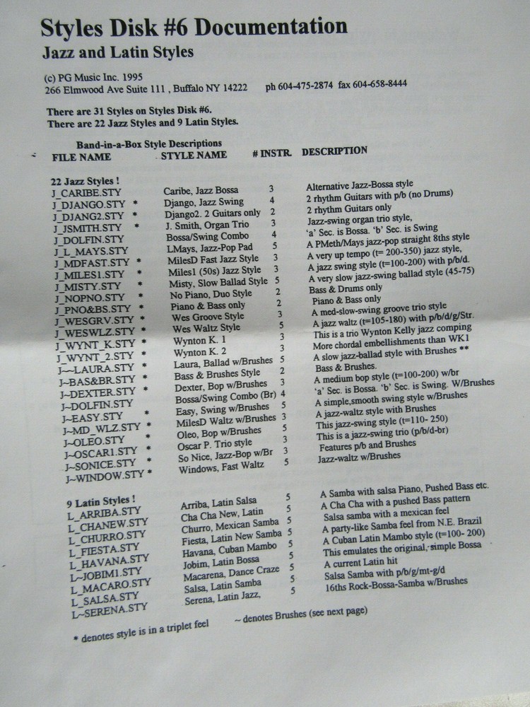 PG Music IBM Styles Disk 5,6,7