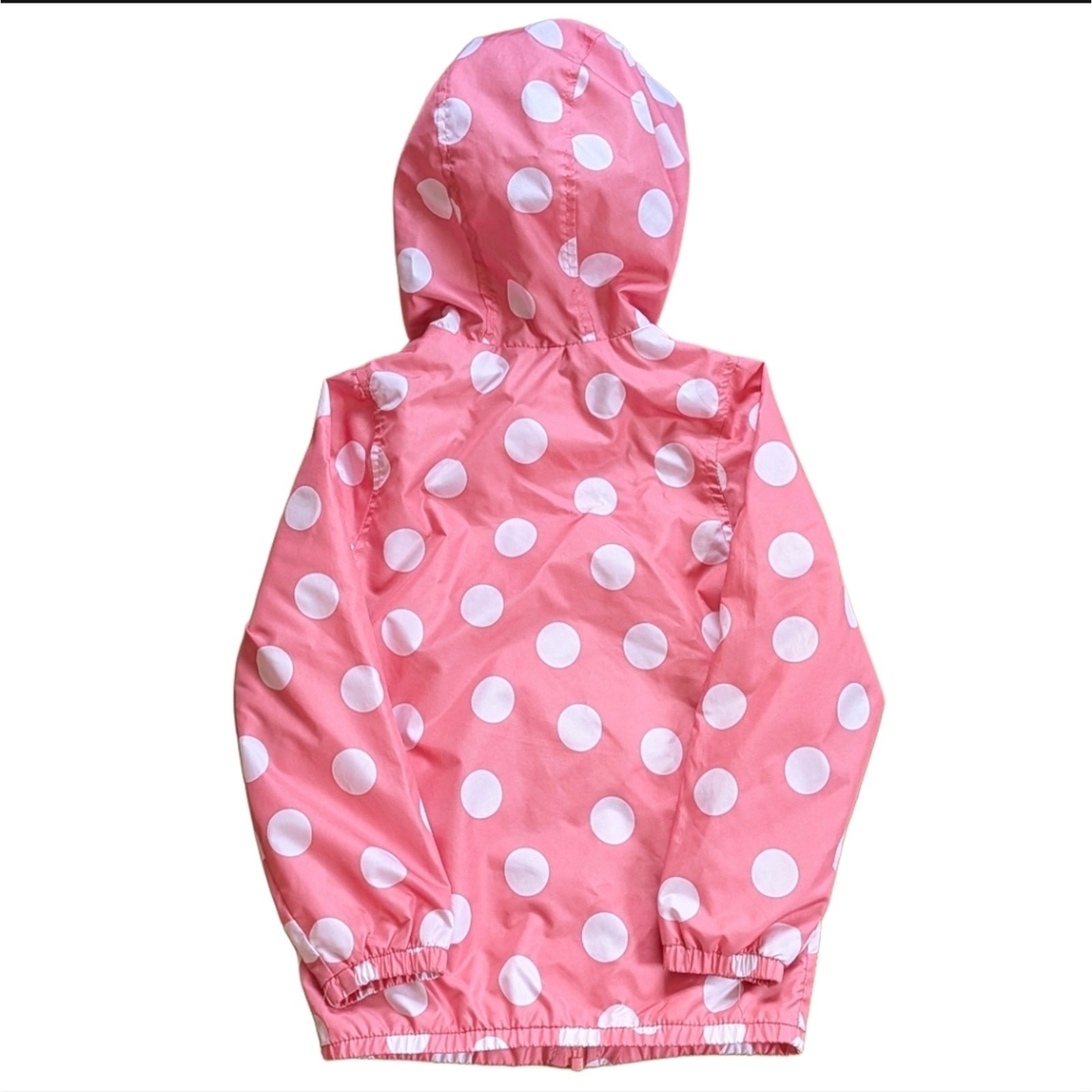 Carter's Pink White Polka Dot Lightweight Full Zip Nylon Raincoat Jacket