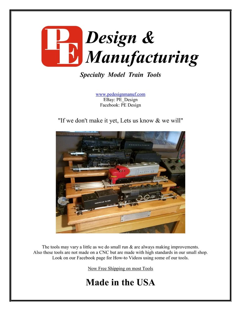 PE Design - O gauge - Track Tie Punch