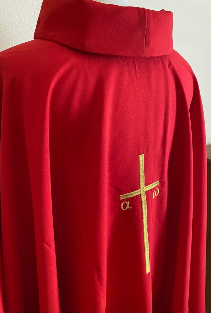 Priest Chasuble, Red Polyester