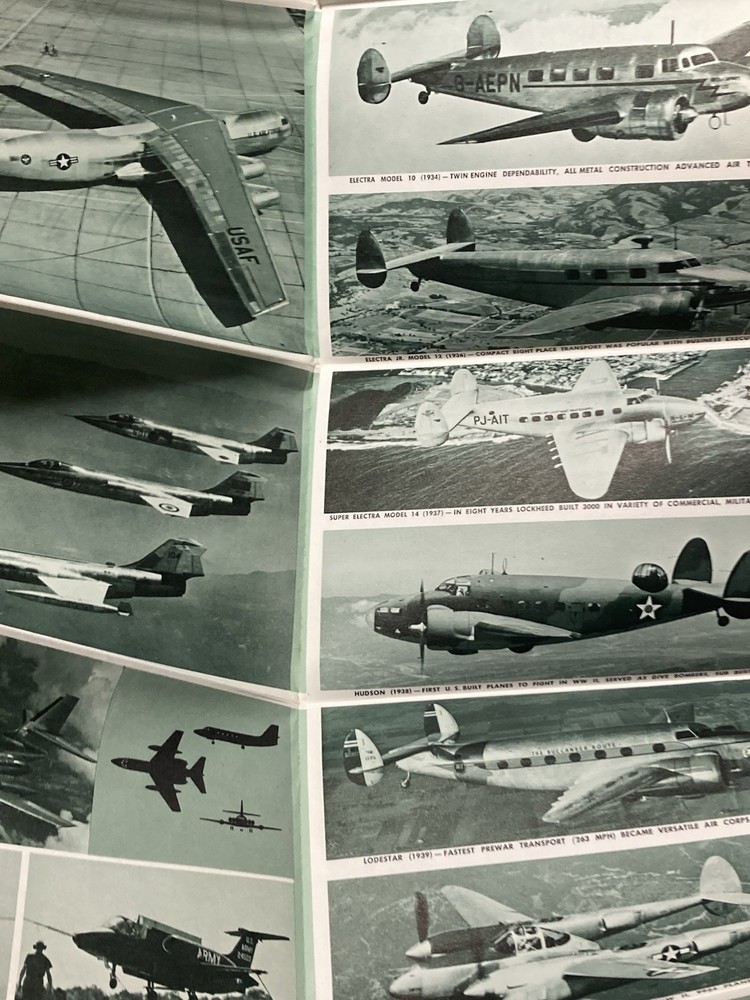 Vintage Lockheed Aircraft Fold Out Brochure 7" x 5"