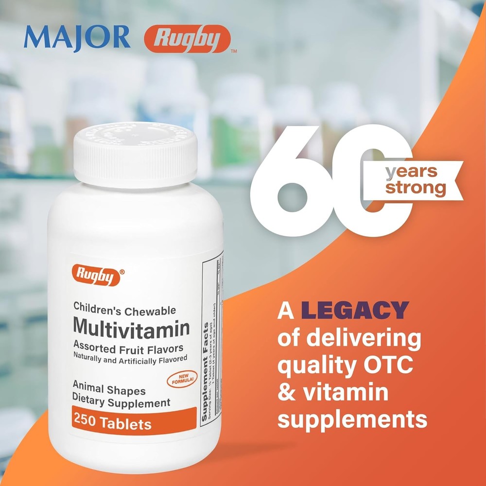 Kid’s Chewable Multivitamin 250ct Assorted Fruit Daily Nutrient Support