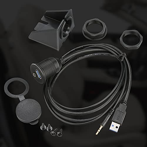 Batige Usb 3.0 & 3.5Mm Car Mount Flush Cable, 3Ft