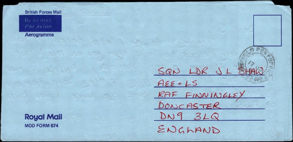 British Forces Mail Aerogramme RAF Finningley MOD 674
