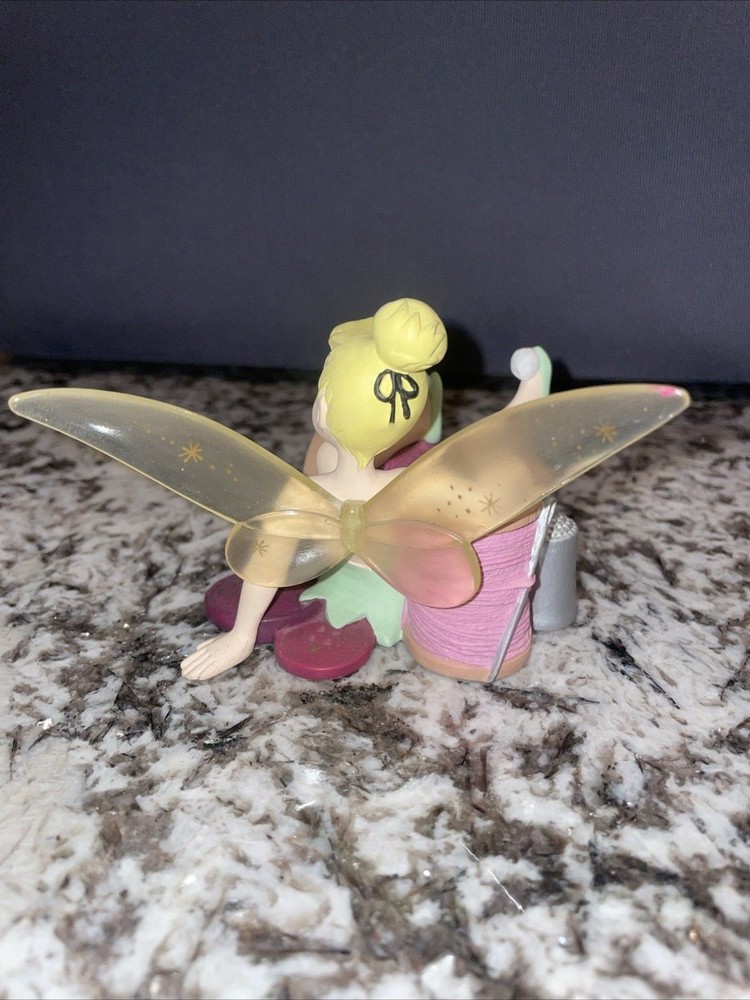 Disney Tinkerbell With Spool, Thimble, Buttons, And Timepiece