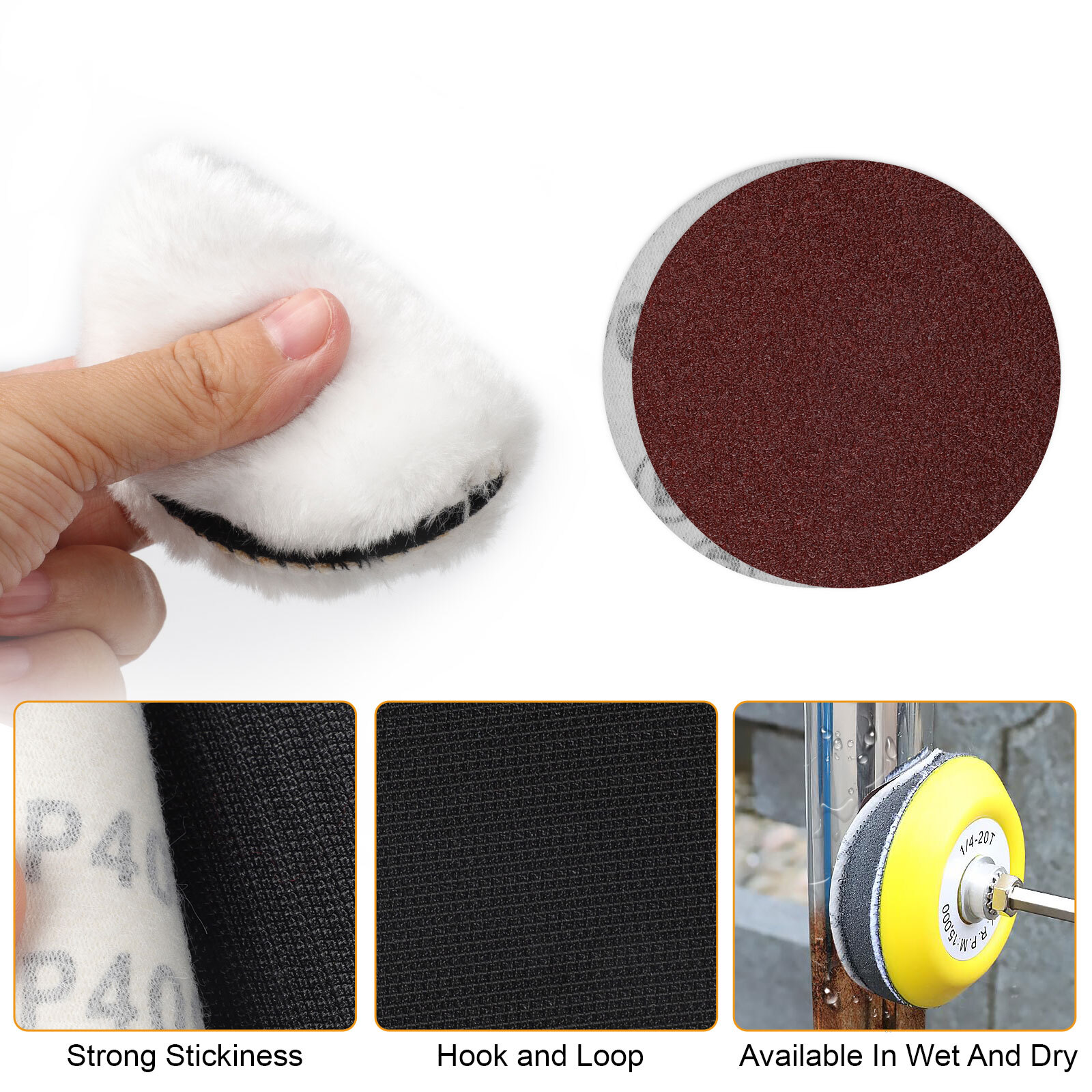 133pcs 3 Inch Sanding Disc Kit, 60-10000 Grit Wet Dry Hook & Loop Sandpaper Pads