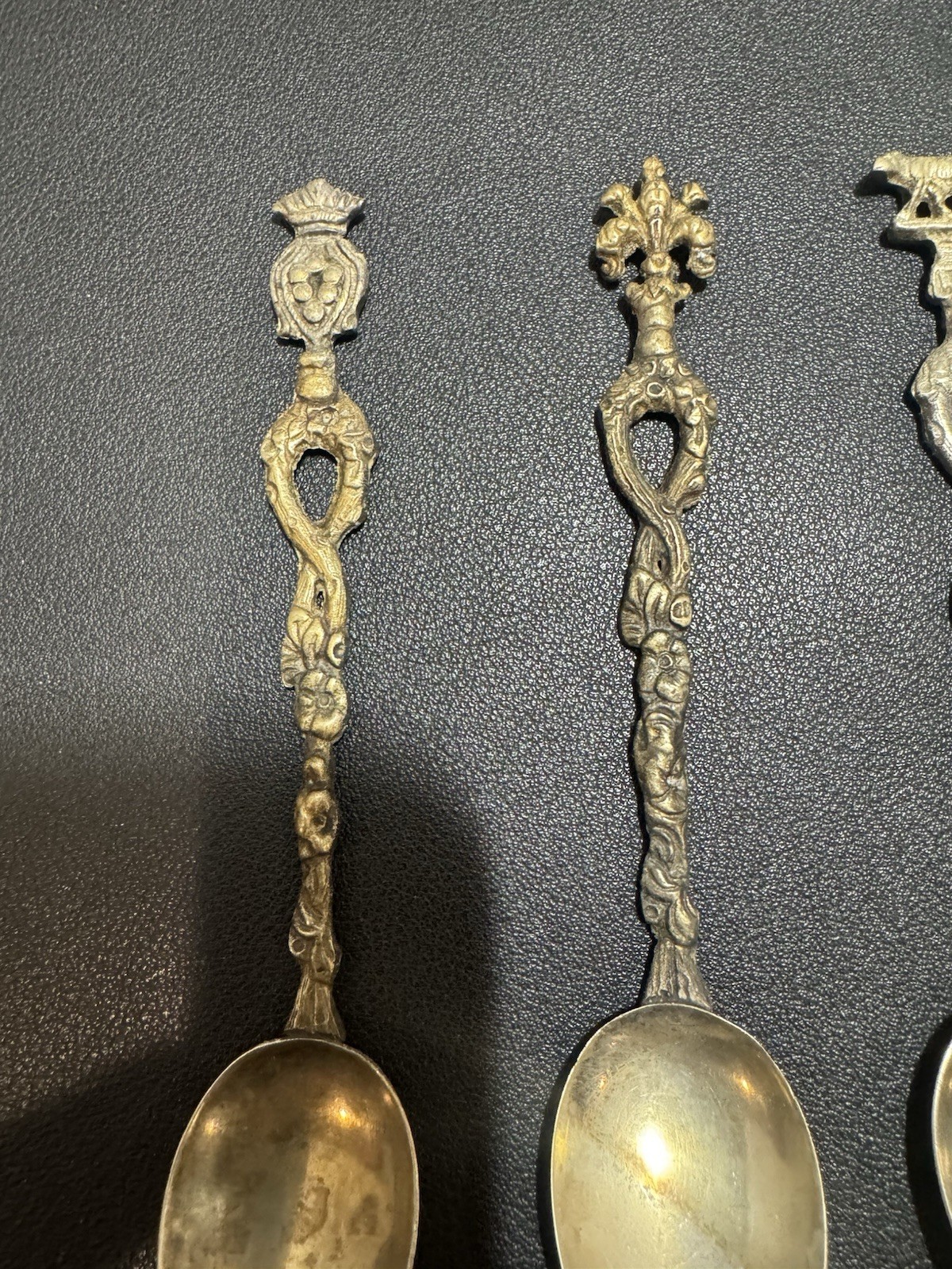 Vintage Italian Silver Plate Figural Demitasse Spoons Set 15