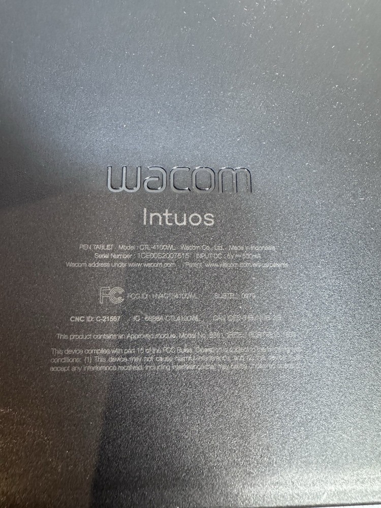 Wacom Intuos CTL-4100WL Graphics Tablet Black USB Connectivity Model CTL-4100WL