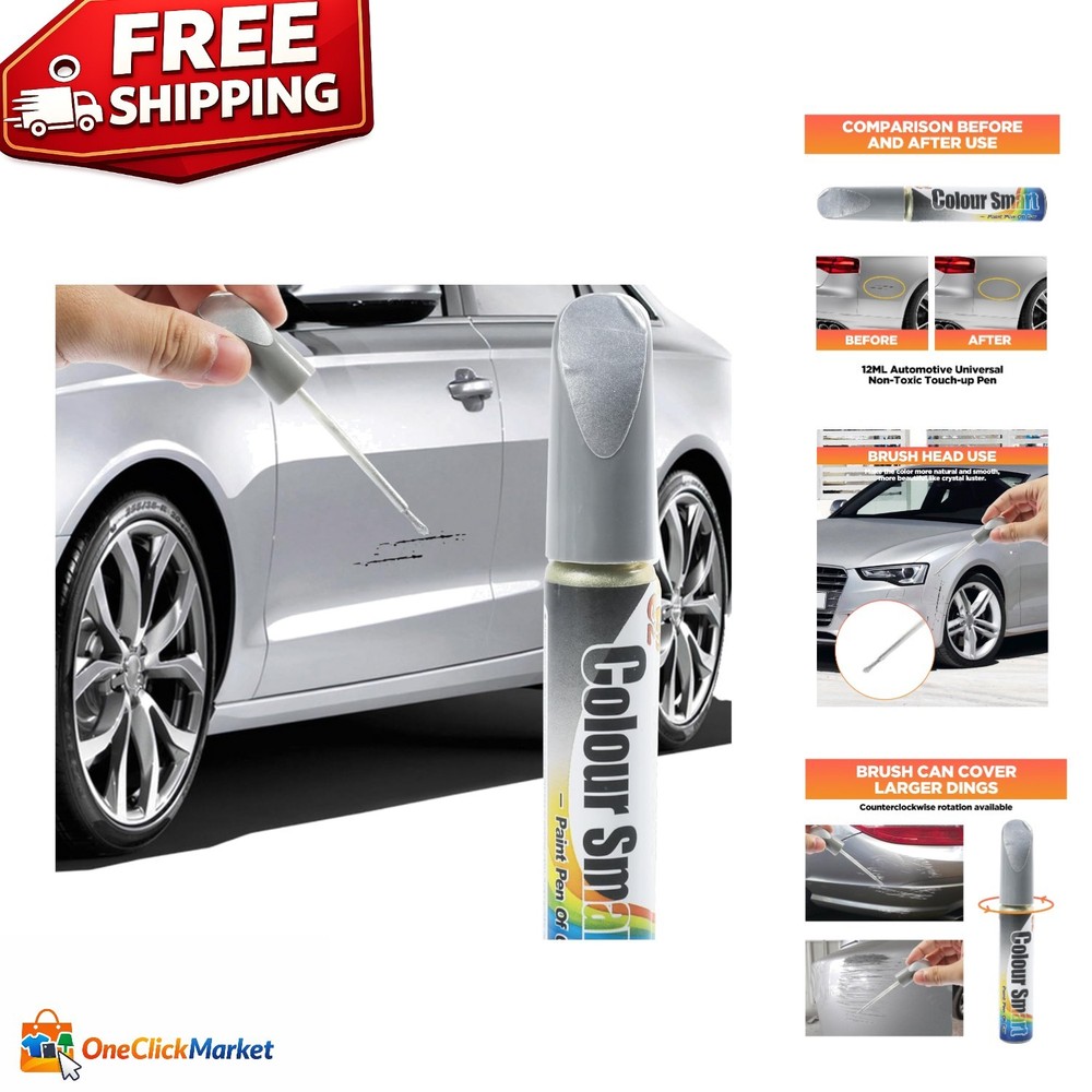 Silver Touch Up Paint Pen for Cars - Fast-Drying Scratch Fixing Solution