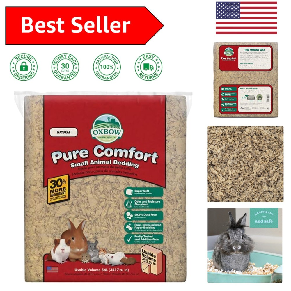 Pet Safe Bedding for Small Animals - 56L Odor-Control & Easy Cleanup Solution