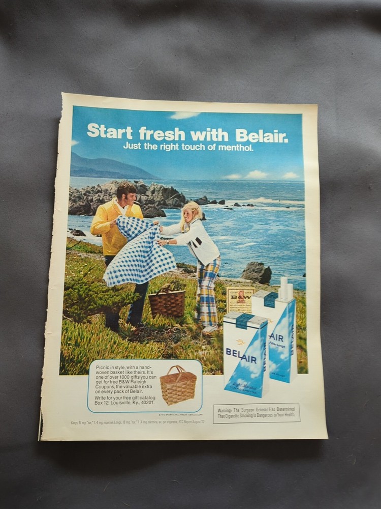 Belair Cigarettes Advertisement 1970s