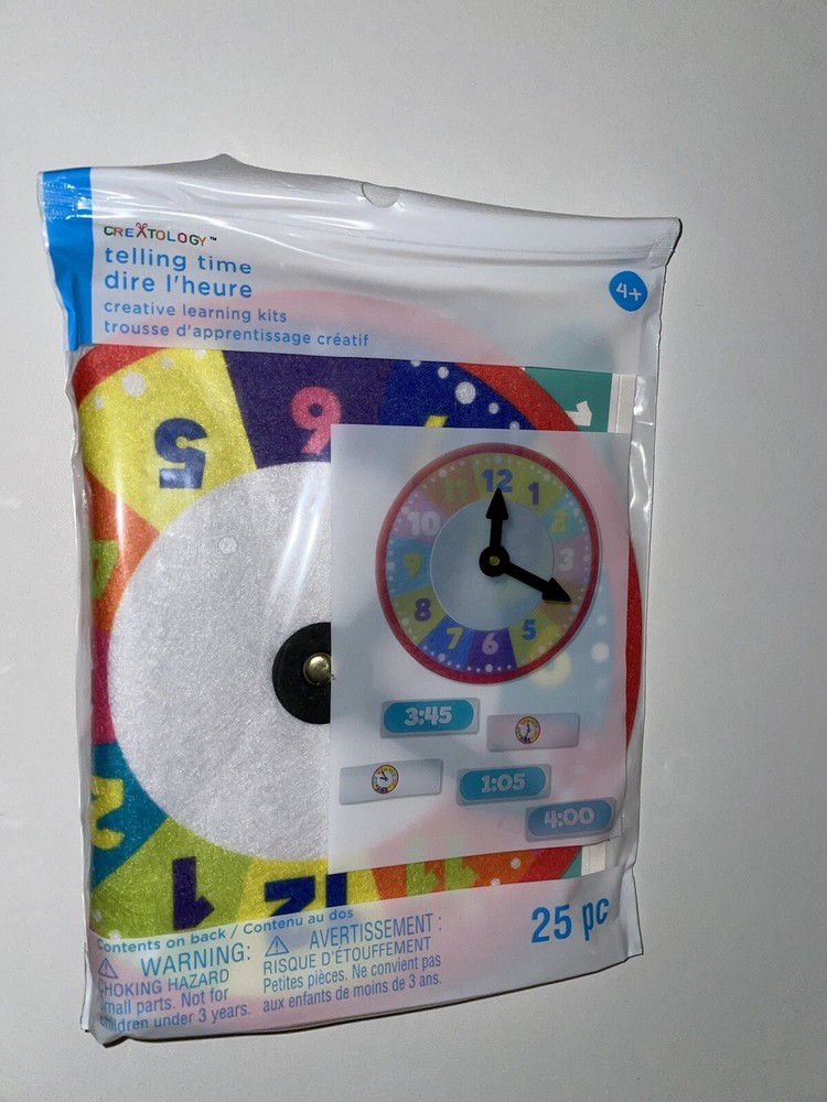 Creatology Felt Play Clock Kit 25 Pc Creative Learning Activity Kit Telling Time