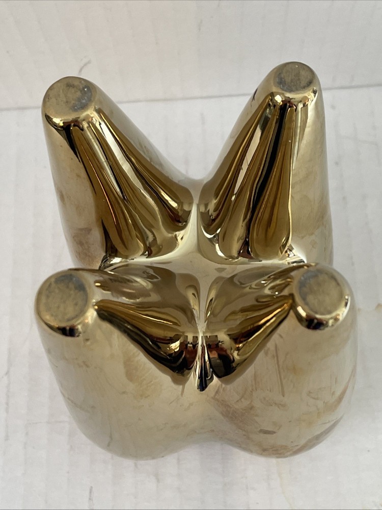 Flying Tiger Ceramic Tooth Toothbrush Holder - Gold