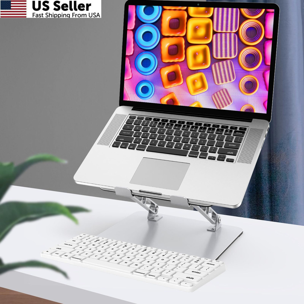 Gogoonike Laptop Stand for Desk, Adjustable Riser, Metal Foldable...