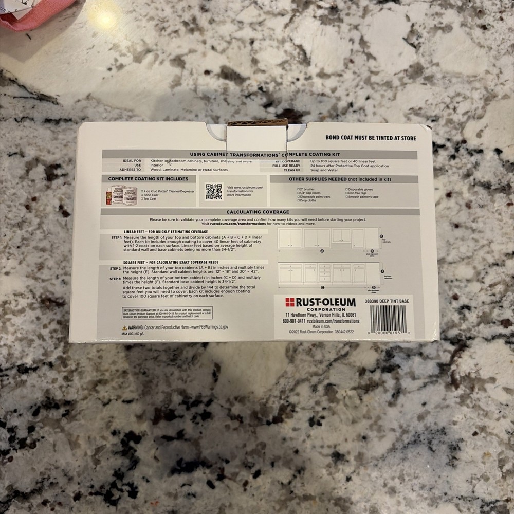 Rust-Oleum 380390 Cabinet Transformations Kit Deep Tint Base Kit