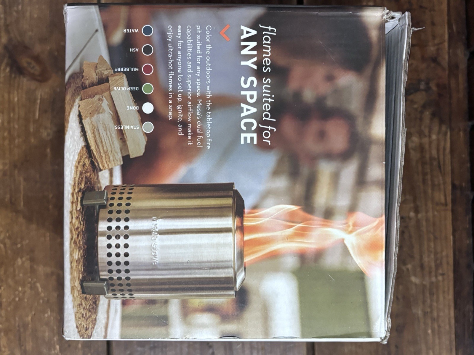 Solo Stove Mesa Outdoor Smokeless Tabletop Fire Pit Ash Color Open Box