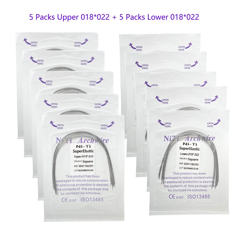 100PCS Dental Orthodontic Niti Arch Wire Rectangular Round Natural Upper Lower