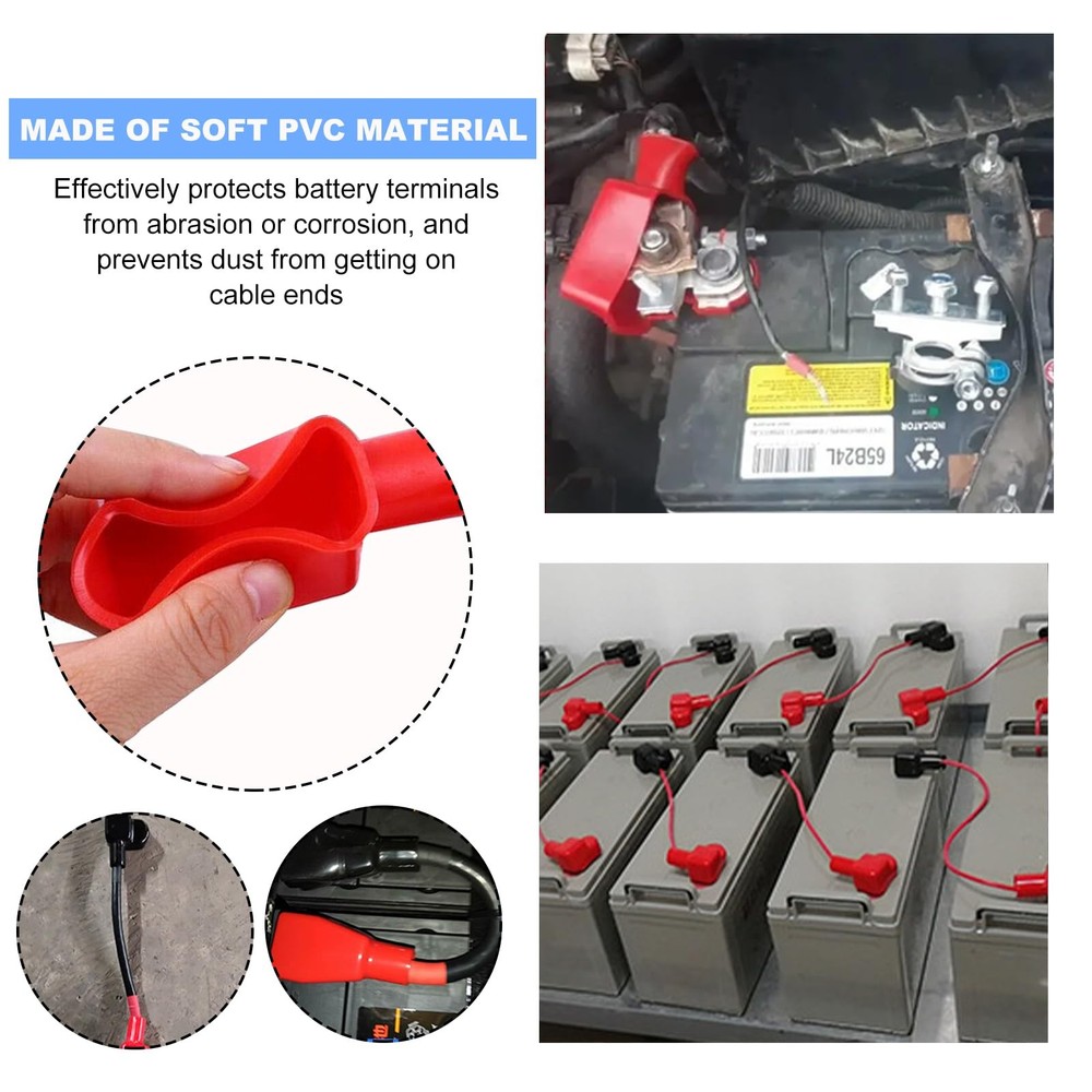 Wevdn 2 PCS Battery Terminal Covers, Positive Negative Top Post 2