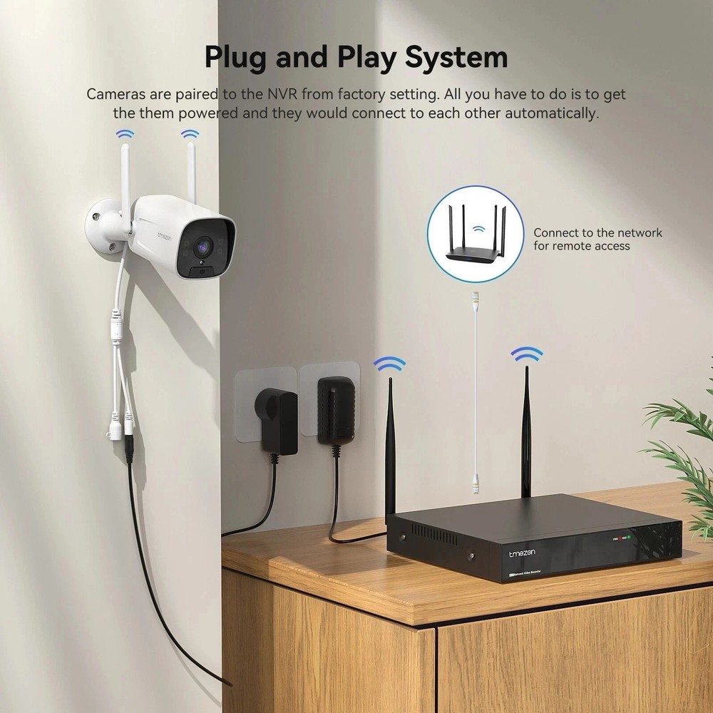 3MP Wireless WIFI Security Camera System Audio 10CH NVR CCTV for Home Security