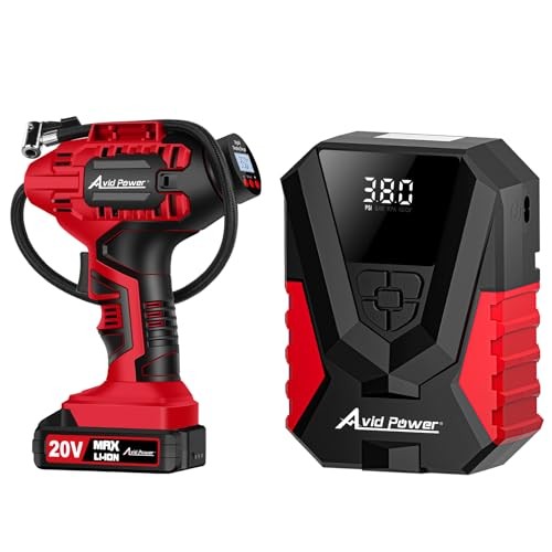 Cordless Tire Inflator Bundle with AC/DC Tire Inflator