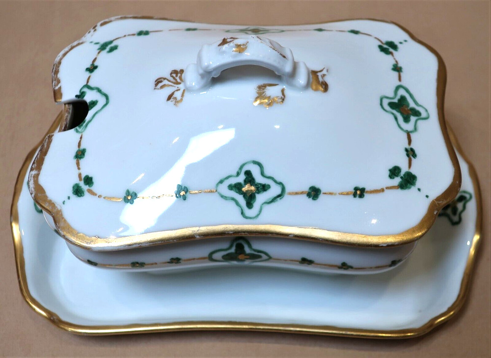HAVILAND LIMOGES LIDDED TABLE DISH WITH UNDER PLATE
