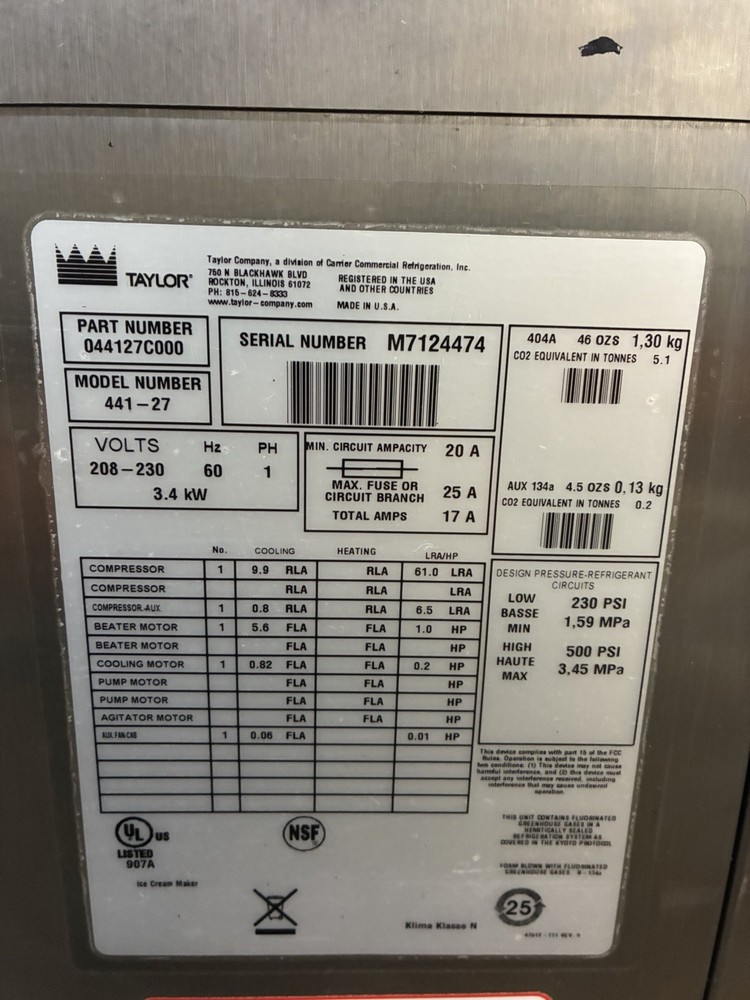 Used taylor 441-21 shake machine