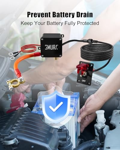 12V 250A Battery Disconnect Switch with Rocker Panel, Car Battery Kill Switch