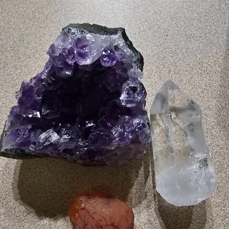 Natural Amethyst Cluster Purple Crystal Stone Healing Crystal Mineral Home Decor