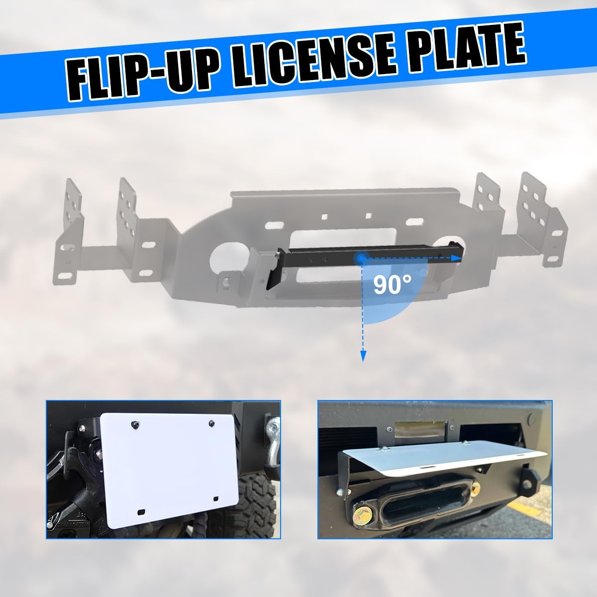 Front Hidden Winch Plate for 2019 2020 2021 Chevy Silverado 1500 Pickup Trucks