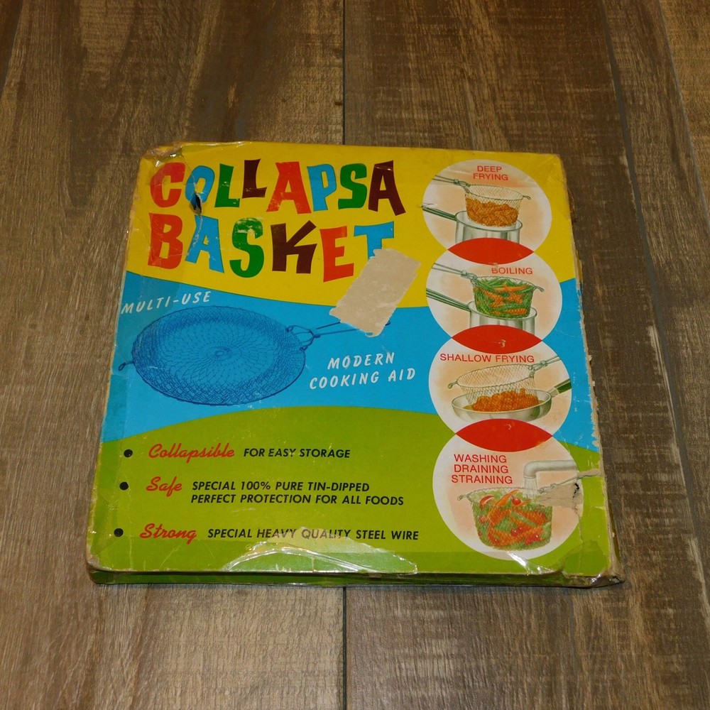Vintage COLLAPSA BASKET Multi Use Modern Cooking Wire Strainer With Original Box