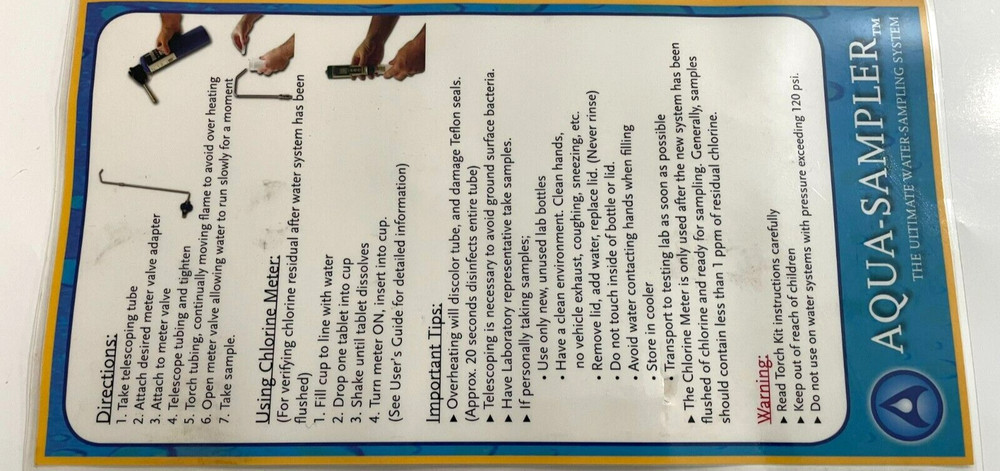 AQUA Sampler the Ultimate Water Sampling System Kit Tools w/ Carry Case