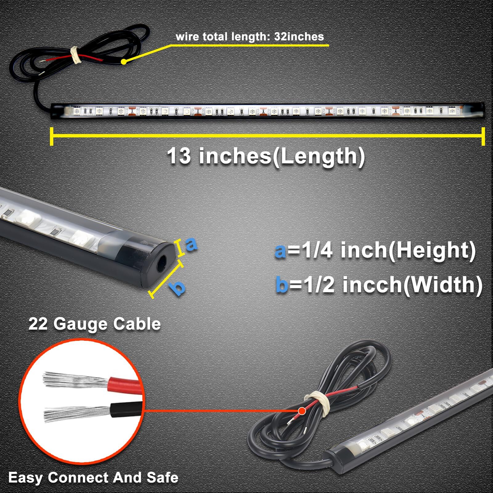 LED Navigation Light, Red and Green Marine Lights for Boats, Bow Lights