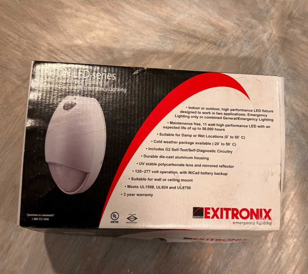 TRL-ACEM-BR-CL Exitronix Architectural LED General/Emergency Light 15W 120-277v