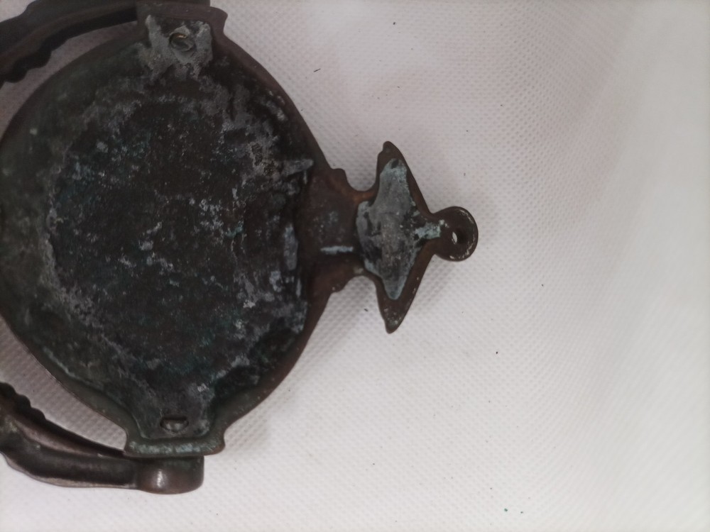 Antique Solid Brass Door Knocker Rams Head With Floral