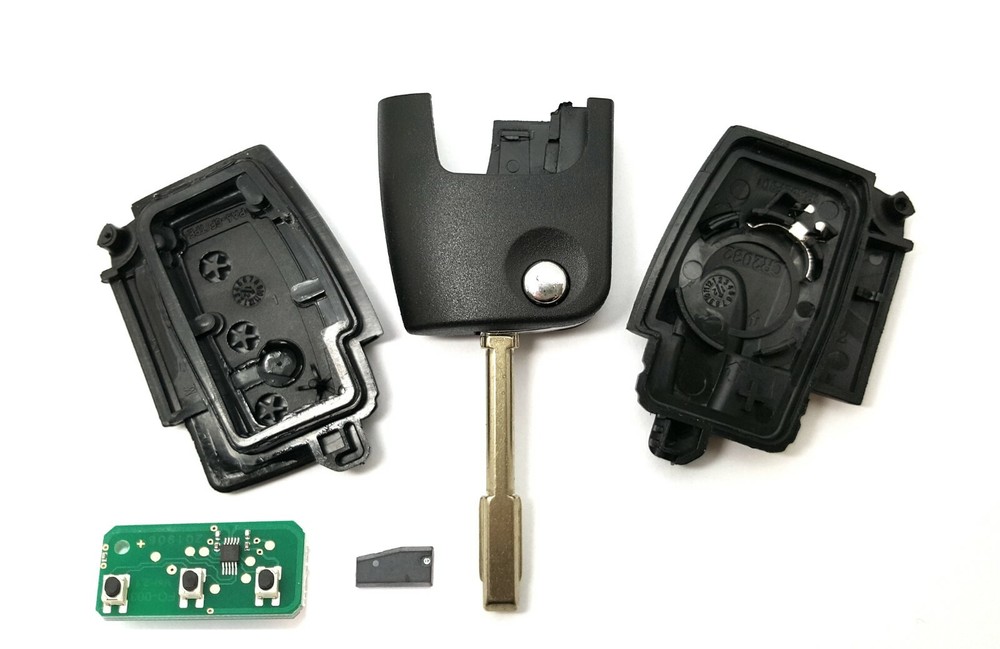 Replacement Flip Key + Remote Control Board + Transponder + Milling for Ford