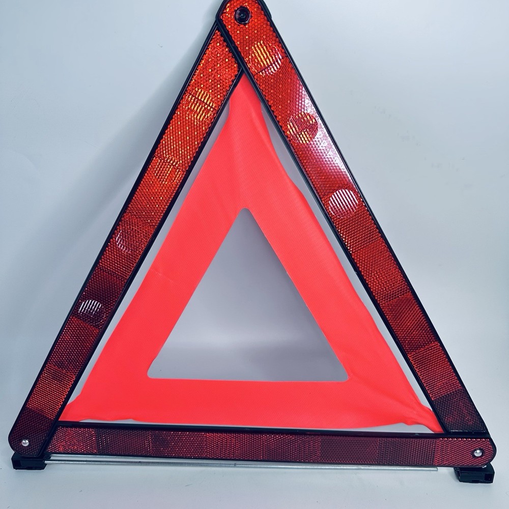 2 x Warning Triangle Reflective Road Emergency Breakdown Safety Hazard Folding