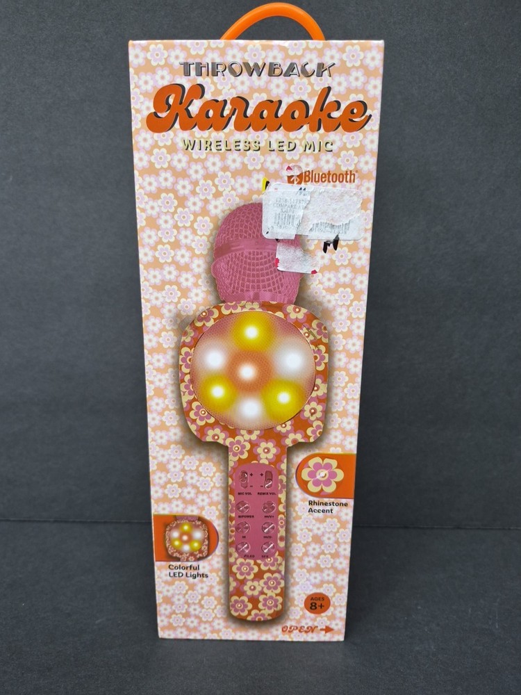Throwback Karaoke Wireless LED Mic Bluetooth Colorful LED Lights: New