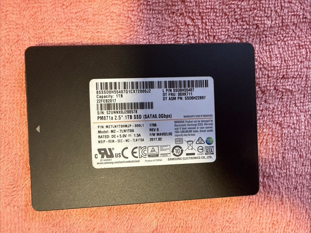 Samsung PM863 2.5" 1TB SSD