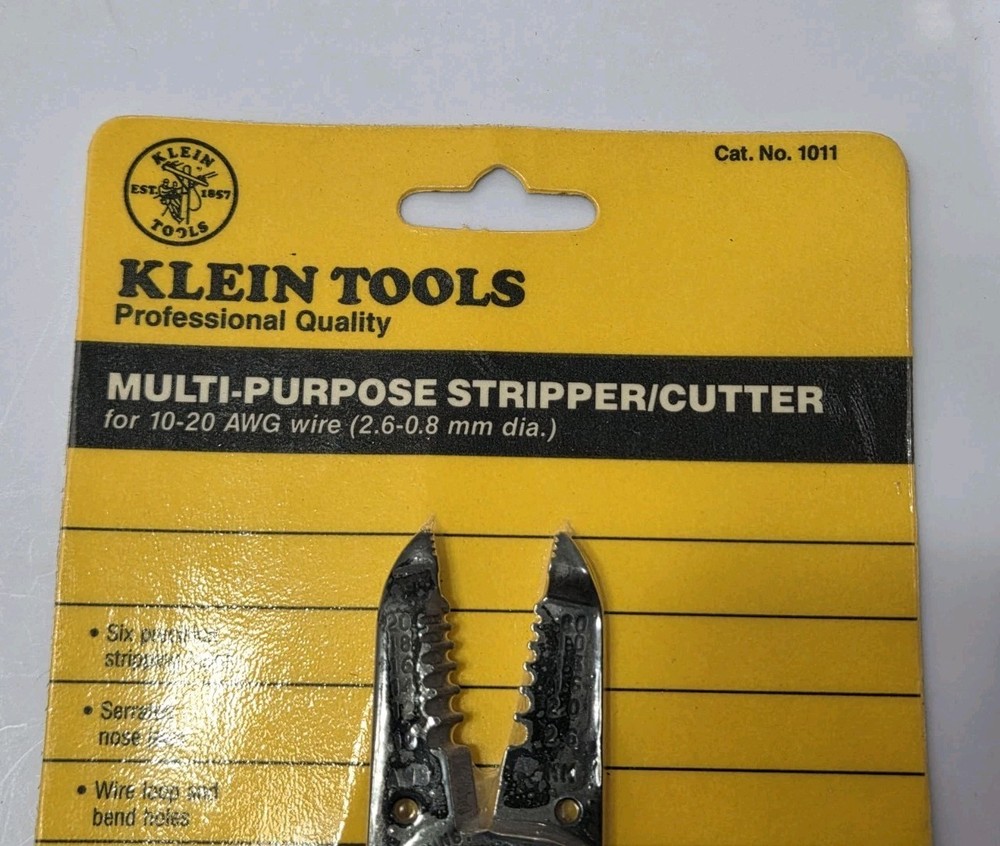 Vintage Klein Tools Multi-Purpose Wire Stripper - Cutter (1011) Brand New