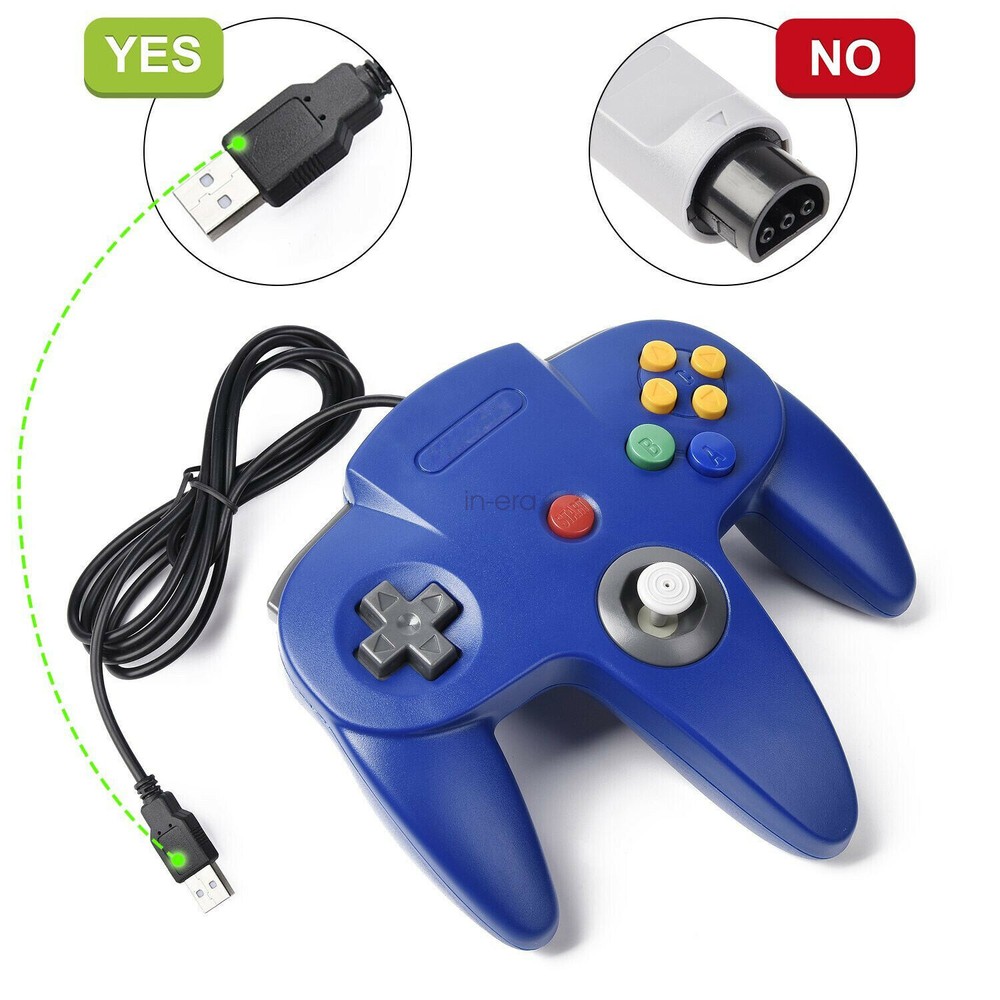 Classic N64 USB Wired Controller Gamepad Joystick For PC MAC Windows